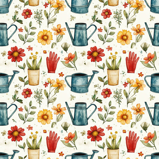 Sow and Tell Gardening Pattern 6 Quilting Cotton Fabric