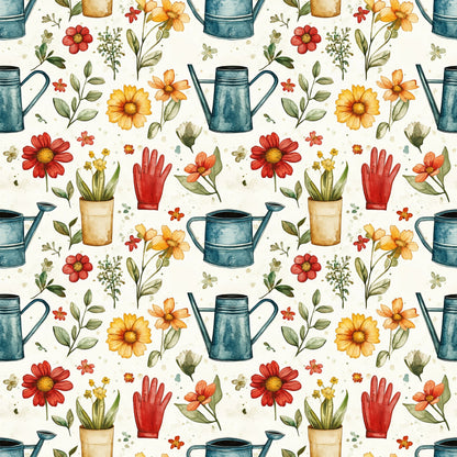 Green Thumb Blooms Pattern 6 Minky Fabric