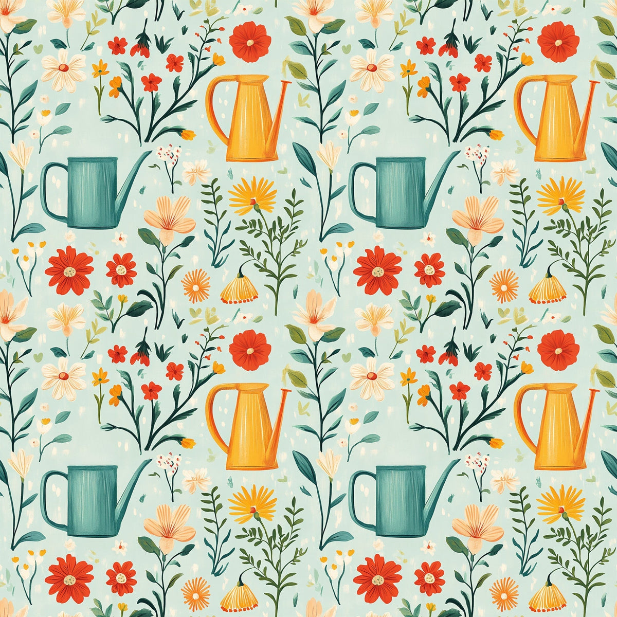 Green Thumb Blooms Pattern 7 Minky Fabric