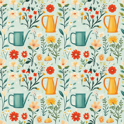 Green Thumb Blooms Pattern 7 Minky Fabric