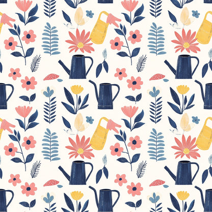 Green Thumb Blooms Pattern 8 Minky Fabric