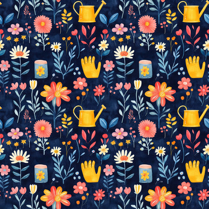 Sow and Tell Gardening Pattern 9 Quilting Cotton Fabric