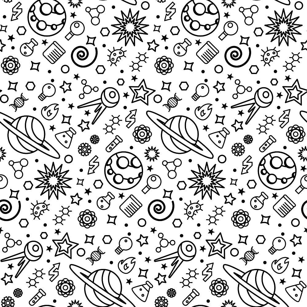 Cosmic Lab Doodles Pattern 1 Minky Fabric