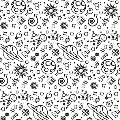 Cosmic Lab Doodles Pattern 1 Minky Fabric