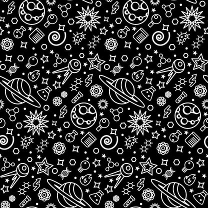 Cosmic Lab Doodles Pattern 2 Minky Fabric