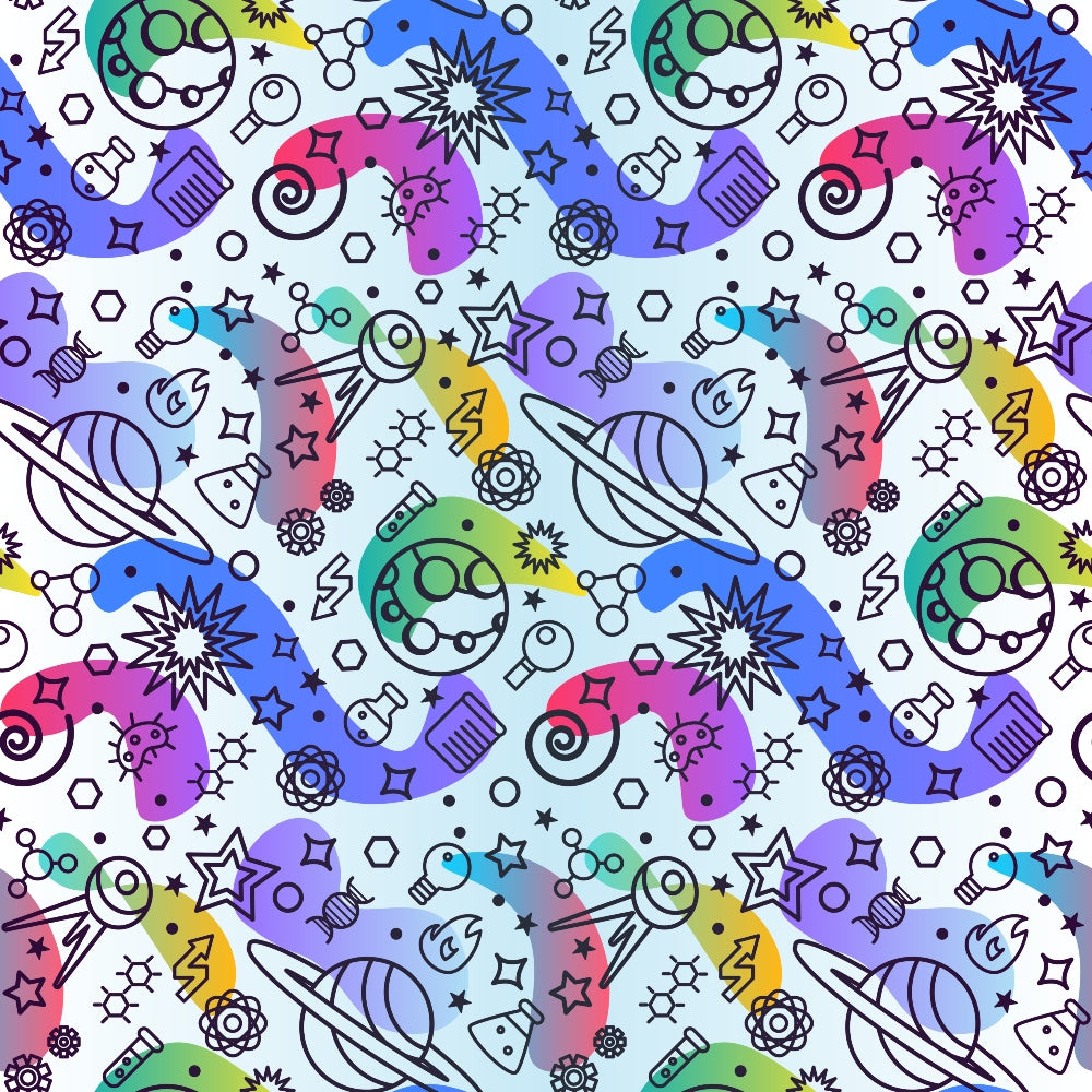 Cosmic Lab Doodles Pattern 3 Minky Fabric