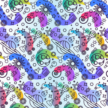 Cosmic Lab Doodles Pattern 3 Minky Fabric