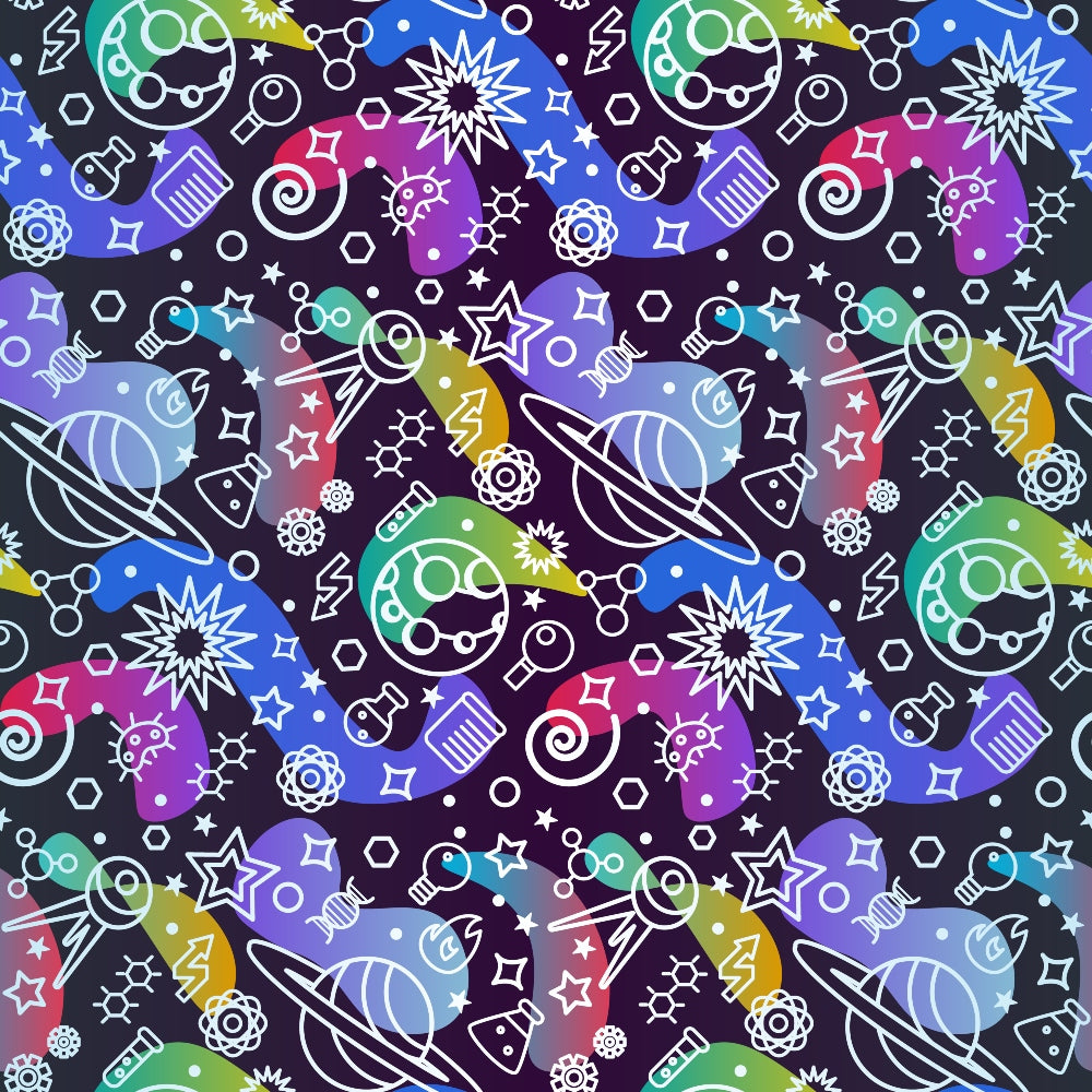 Cosmic Lab Doodles Pattern 4 Minky Fabric