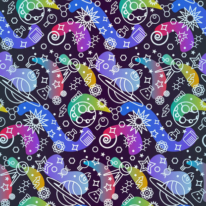 Cosmic Lab Doodles Pattern 4 Minky Fabric