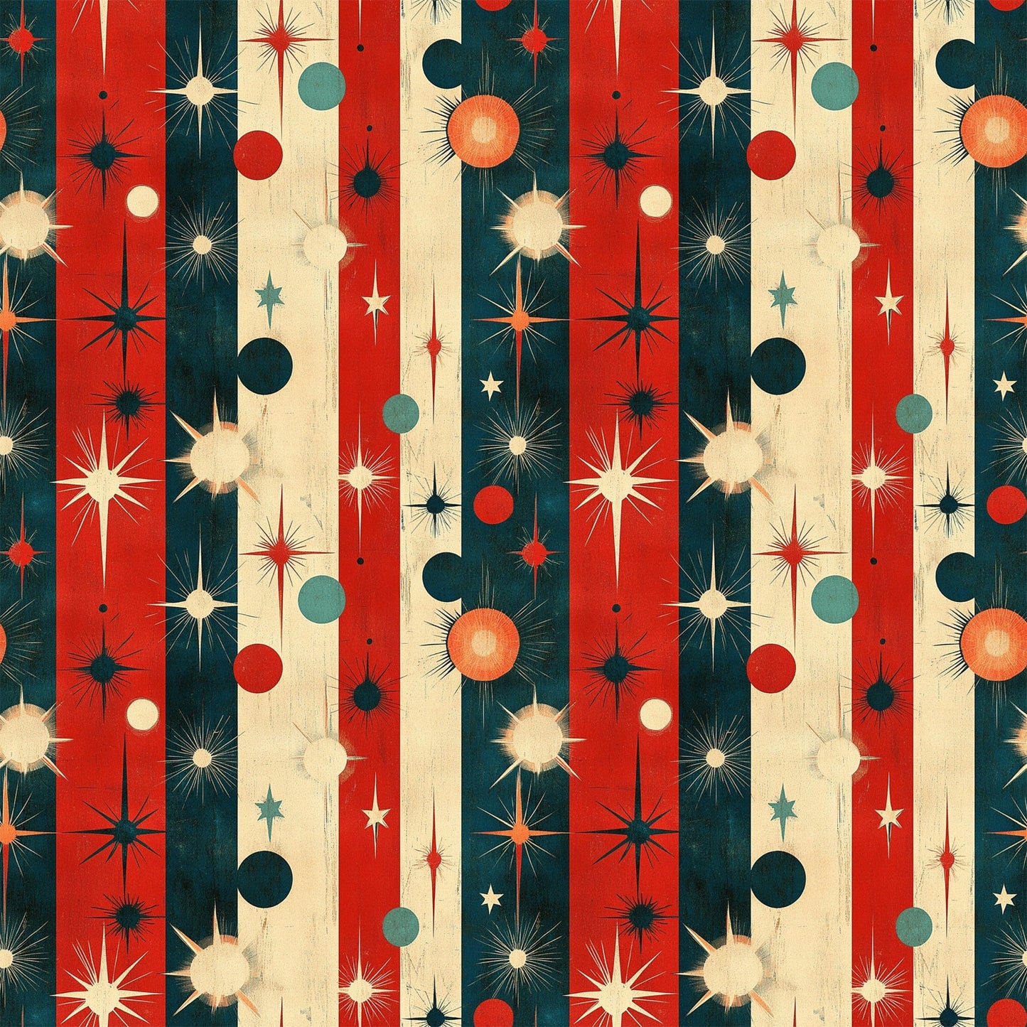 Sparkleworks Mid-Century 4th of July Pattern 11 Quilting Cotton Fabric