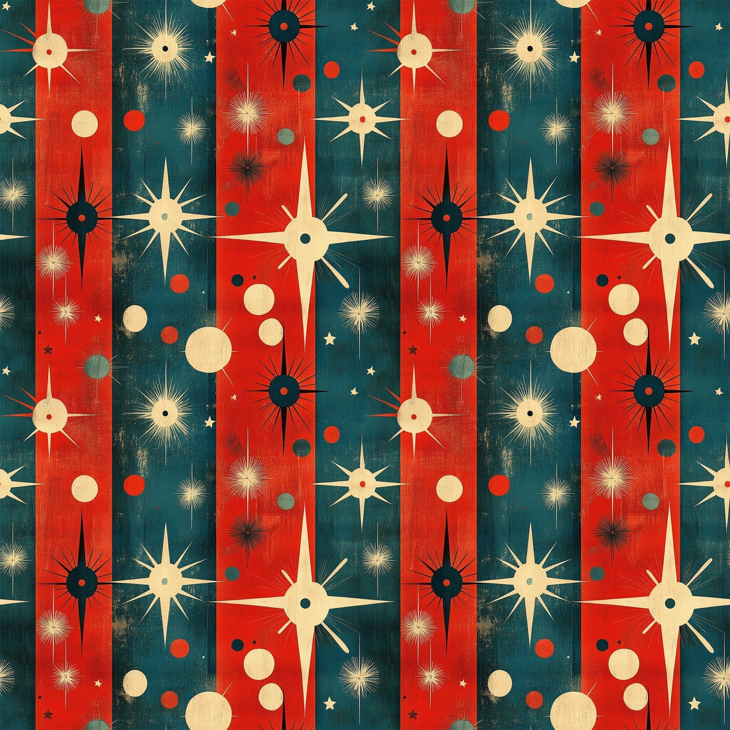 Sparkleworks Mid-Century 4th of July Pattern 2 Quilting Cotton Fabric
