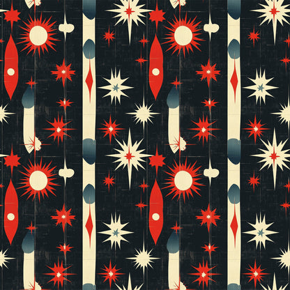 Sparkleworks Mid-Century 4th of July Pattern 3 Quilting Cotton Fabric