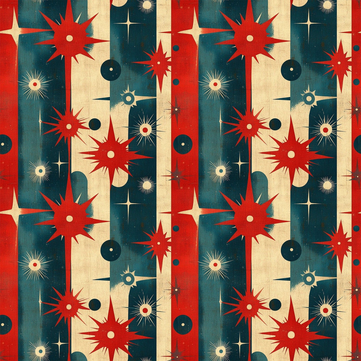 Sparkleworks Mid-Century 4th of July Pattern 5 Quilting Cotton Fabric