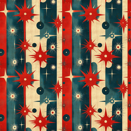 Sparkleworks Mid-Century 4th of July Pattern 5 Quilting Cotton Fabric