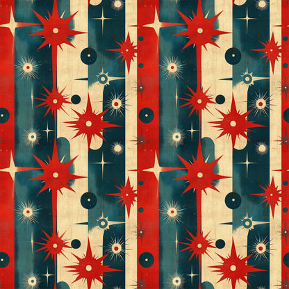 Sparkleworks Mid-Century 4th of July Pattern 5 Quilting Cotton Fabric