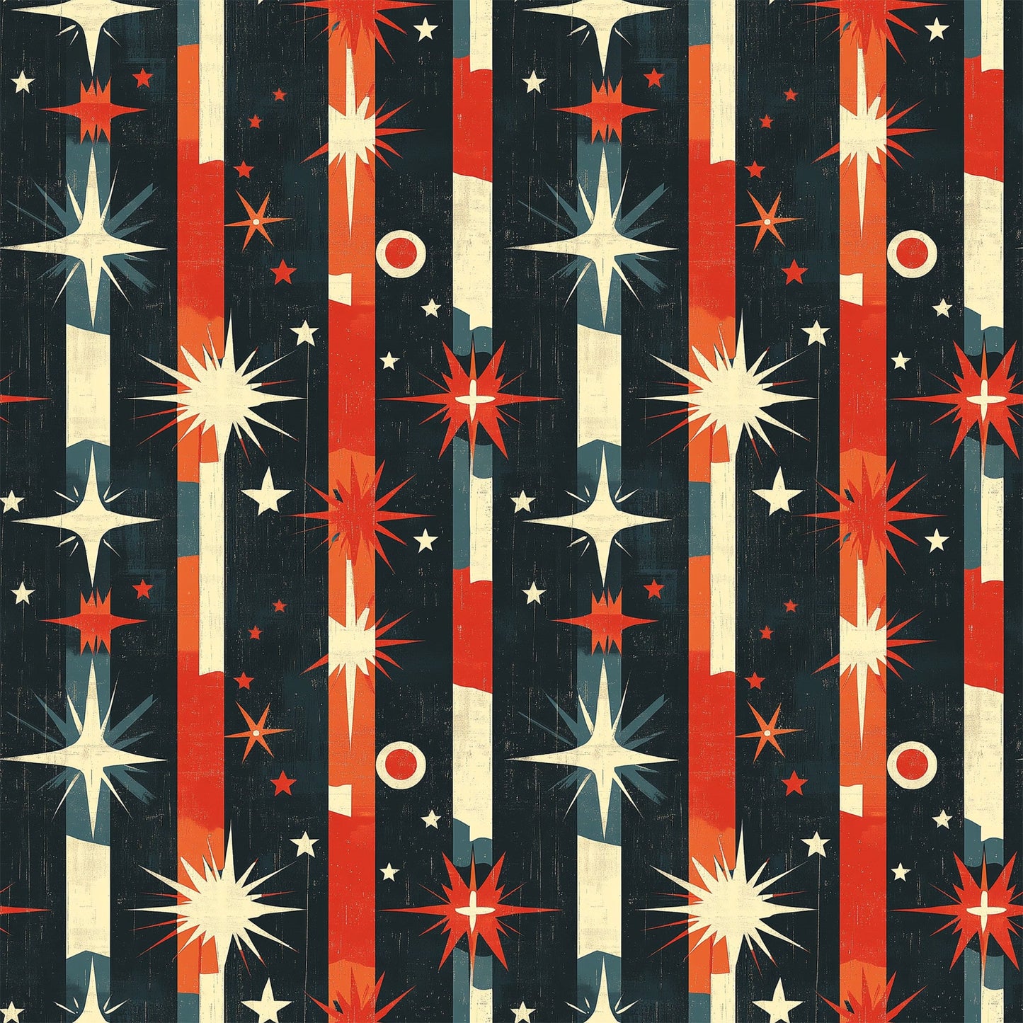 Sparkleworks Mid-Century 4th of July Pattern 6 Quilting Cotton Fabric