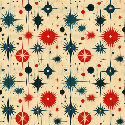 Sparkleworks Mid-Century 4th of July Pattern 8 Quilting Cotton Fabric