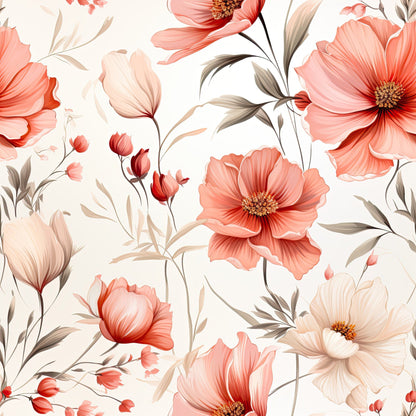Sparse Flowers Pattern 10 Quilting Cotton Fabric