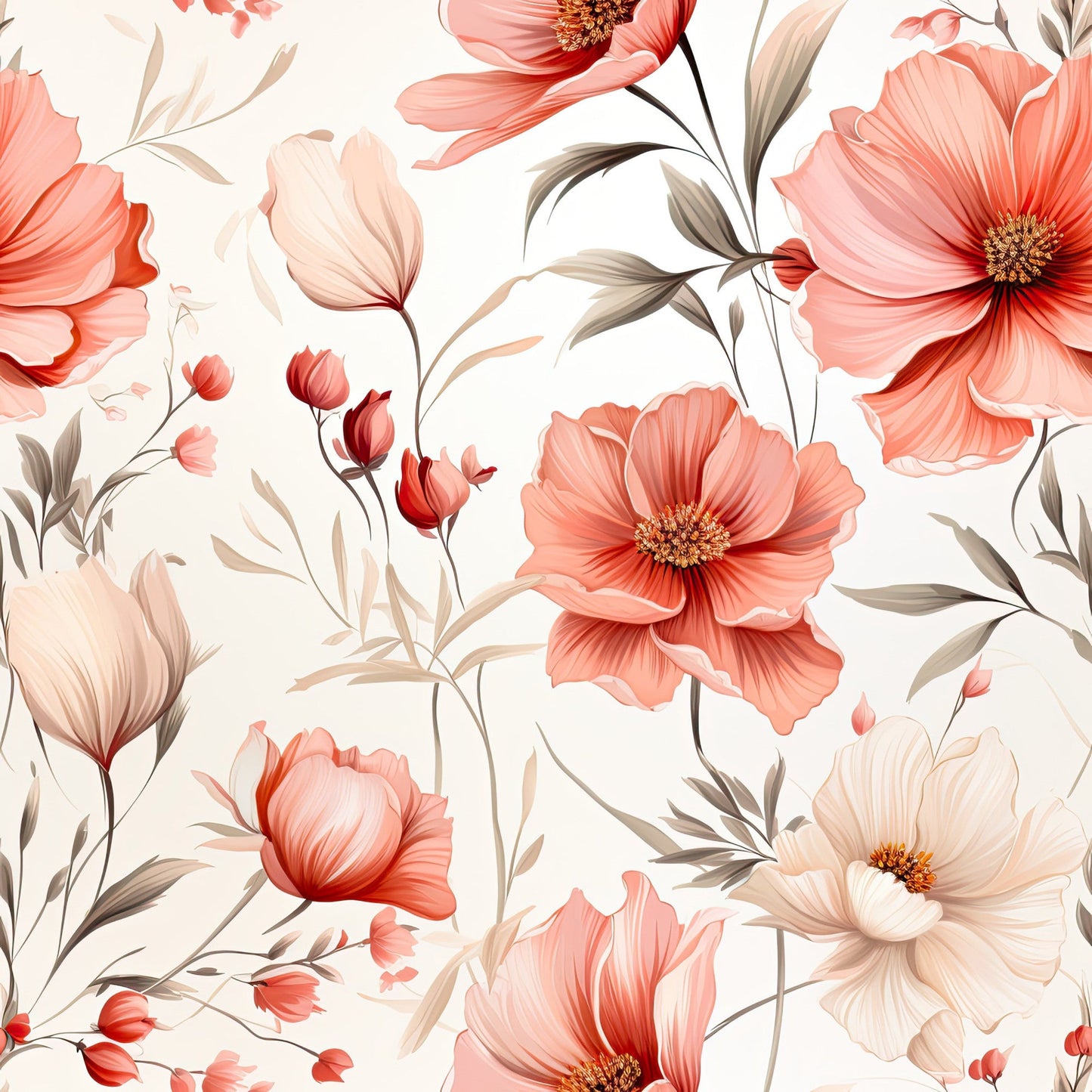 Sparse Flowers Pattern 10 Quilting Cotton Fabric