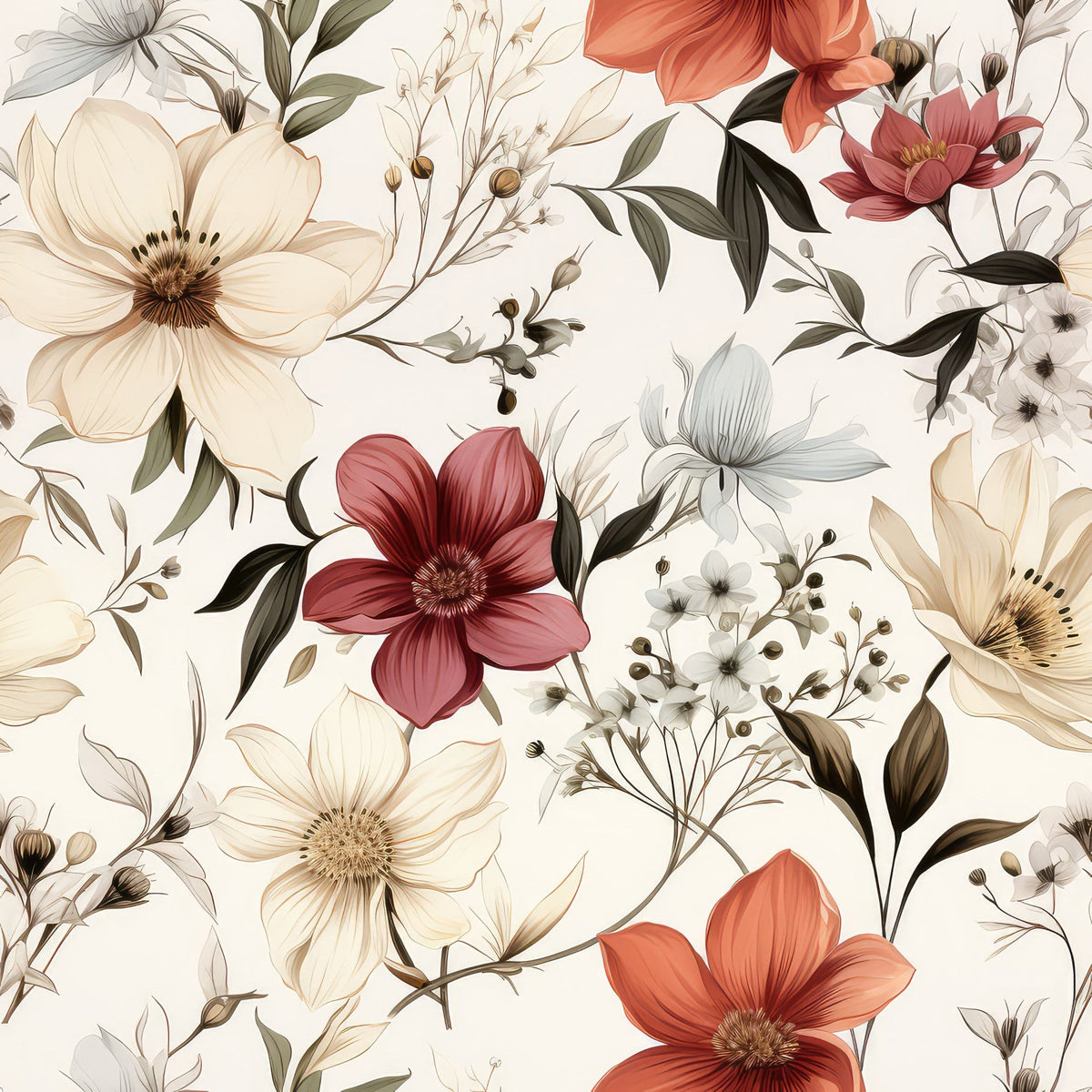 Airy Blooms Pattern 12 Minky Fabric