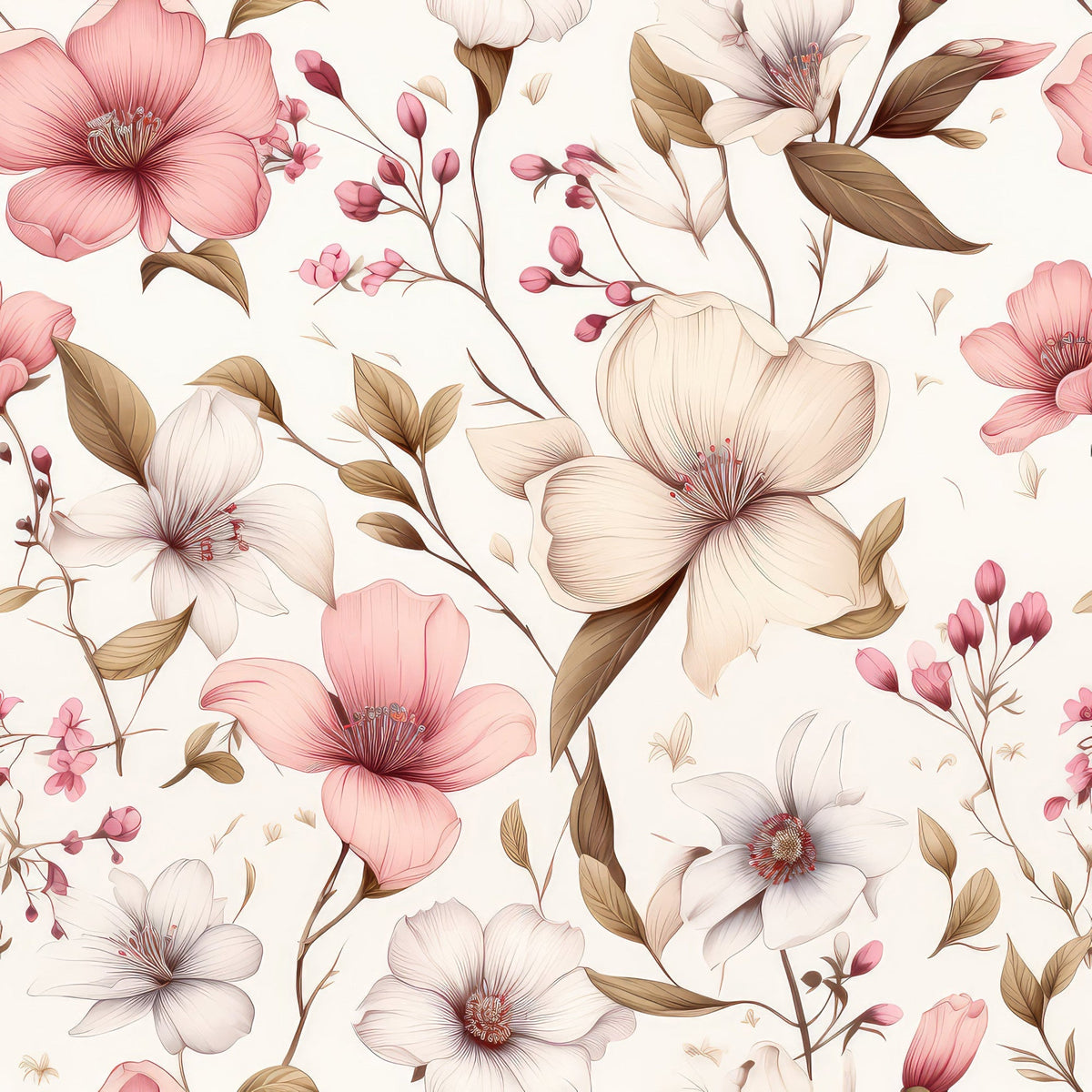 Airy Blooms Pattern 1 Minky Fabric