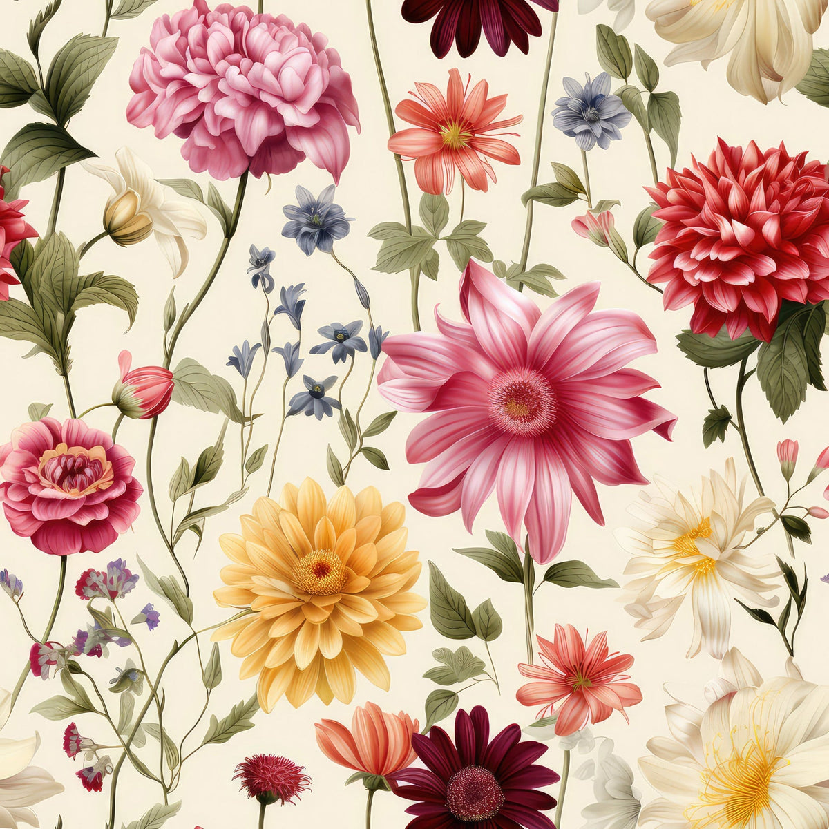 Airy Blooms Pattern 5 Minky Fabric