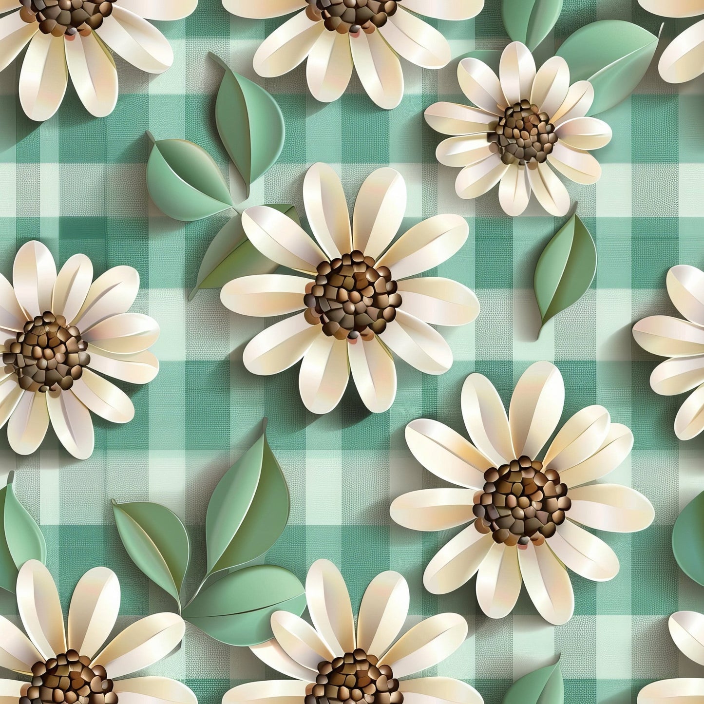 Spring Floral Plaid Pattern 11 Quilting Cotton Fabric