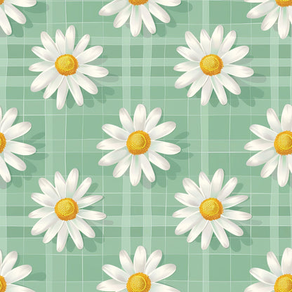 Gingham Daisies Pattern 17 Minky Fabric