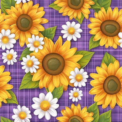 Gingham Daisies Pattern 19 Minky Fabric