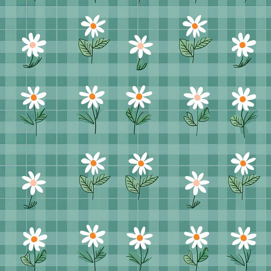 Spring Floral Plaid Pattern 6 Quilting Cotton Fabric