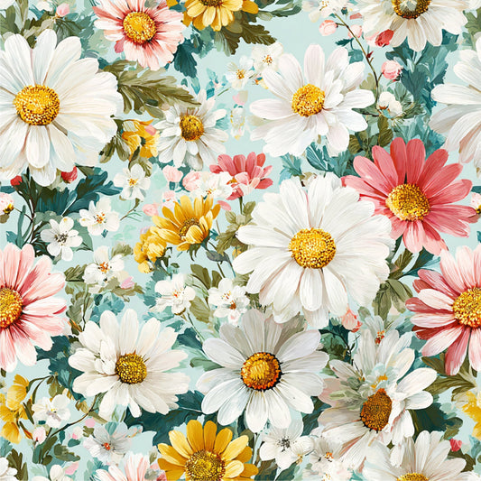 Spring Flower Decor Pattern 12 Quilting Cotton Fabric