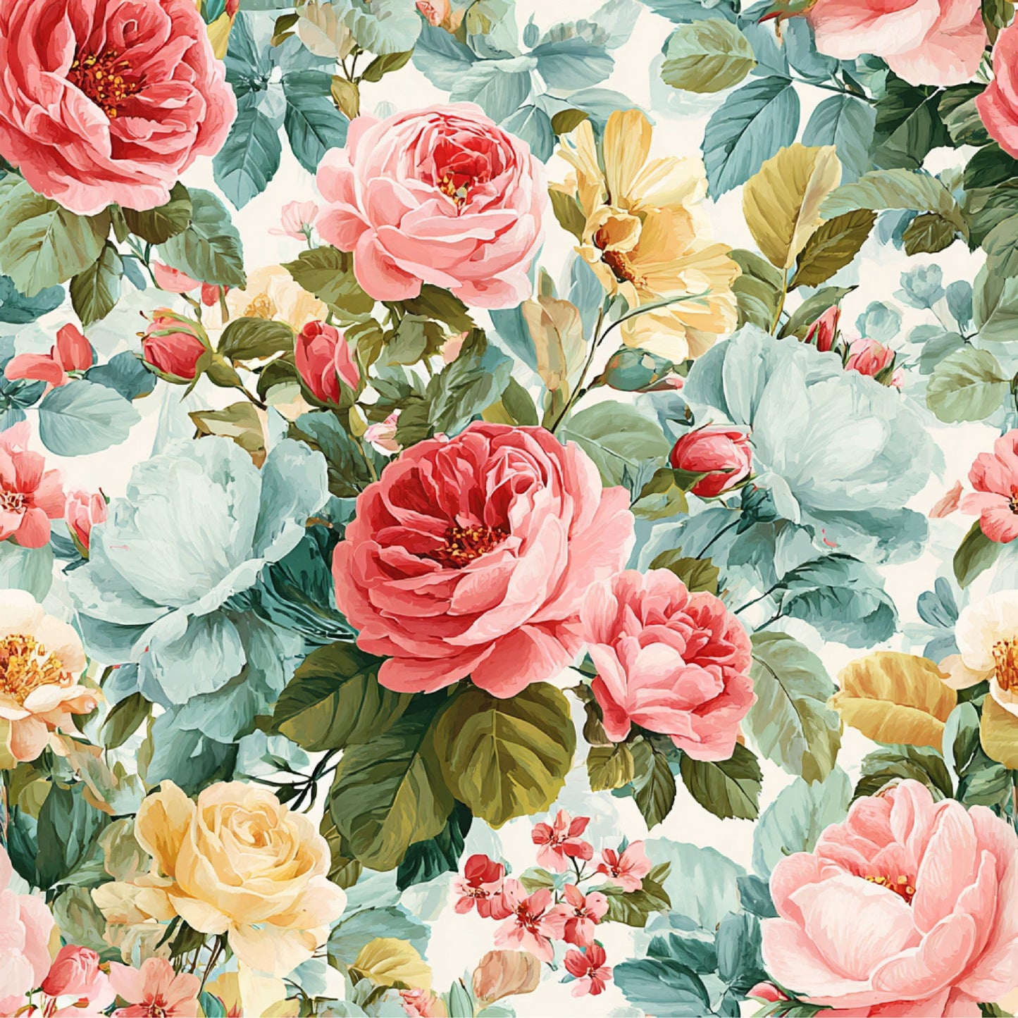 Spring Flower Decor Pattern 13 Quilting Cotton Fabric