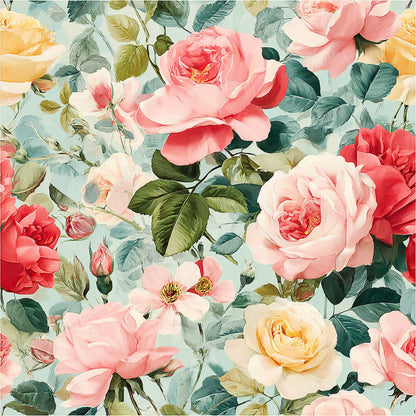 Spring Flower Decor Pattern 16 Quilting Cotton Fabric