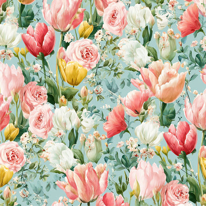 Spring Flower Decor Pattern 18 Quilting Cotton Fabric