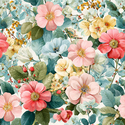 Spring Flower Decor Pattern 19 Quilting Cotton Fabric