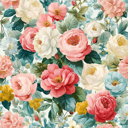 Spring Flower Decor Pattern 21 Quilting Cotton Fabric