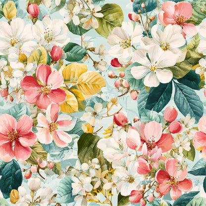 Spring Flower Decor Pattern 23 Quilting Cotton Fabric