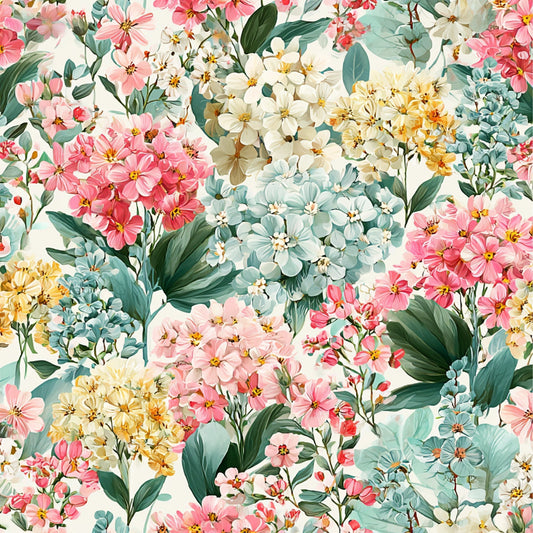 Spring Flower Decor Pattern 26 Quilting Cotton Fabric