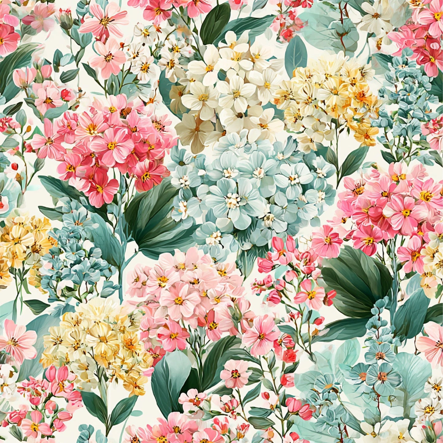 Spring Flower Decor Pattern 26 Quilting Cotton Fabric