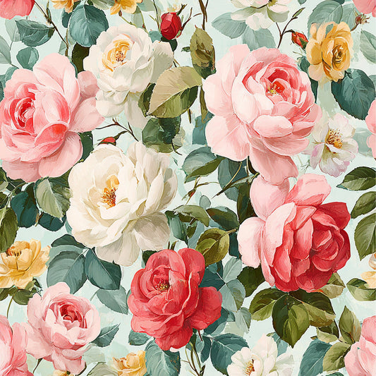 Spring Flower Decor Pattern 3 Quilting Cotton Fabric