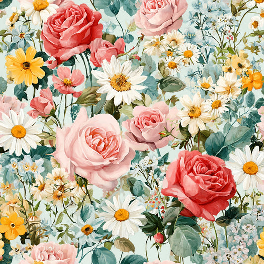 Spring Flower Decor Pattern 37 Quilting Cotton Fabric