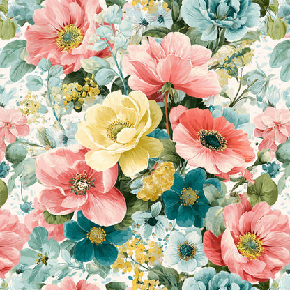 Spring Flower Decor Pattern 39 Quilting Cotton Fabric