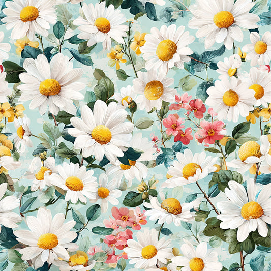 Spring Flower Decor Pattern 40 Quilting Cotton Fabric