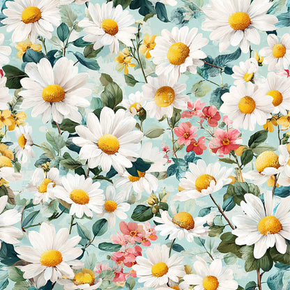 Spring Flower Decor Pattern 40 Quilting Cotton Fabric