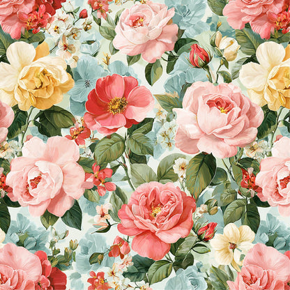 Spring Flower Decor Pattern 9 Quilting Cotton Fabric