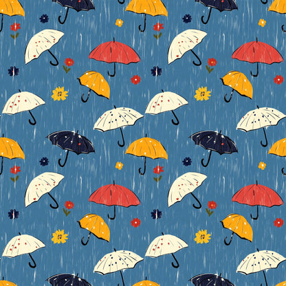 Spring Rain Umbrellas Pattern 1 Quilting Cotton Fabric