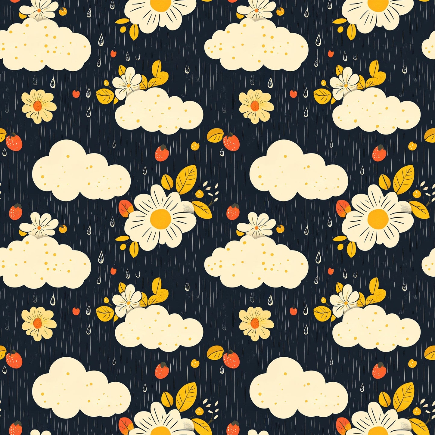 Spring Rain Umbrellas Pattern 2 Quilting Cotton Fabric