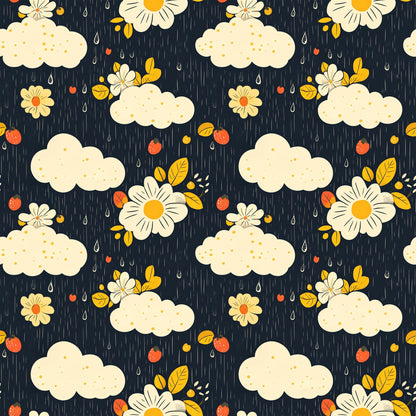 Spring Rain Umbrellas Pattern 2 Quilting Cotton Fabric