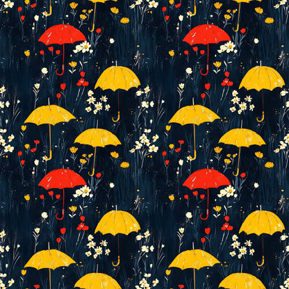 Spring Rain Umbrellas Pattern 3 Quilting Cotton Fabric