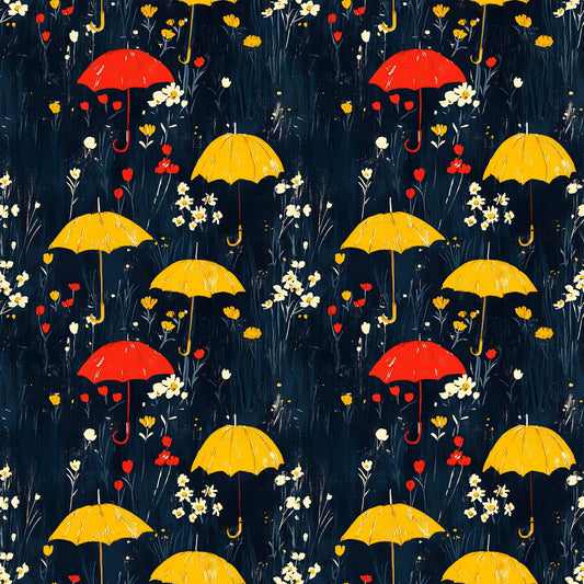 Spring Rain Umbrellas Pattern 3 Quilting Cotton Fabric